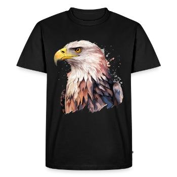 Eagle Head Bird of Prey Bird Animal Nature - T-shirt Premium bio Homme - noir - Devant - Nico (187cm)