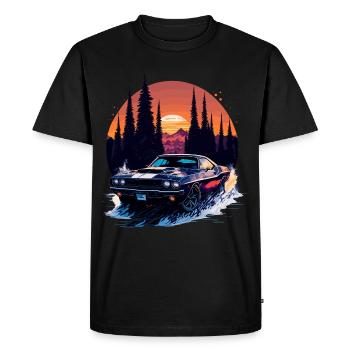 Voiture de sport classique - T-shirt Premium bio Homme - noir - Devant - Nico (187cm)