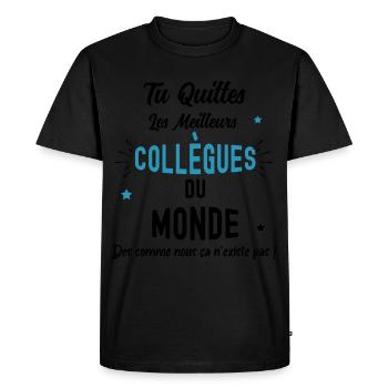 Quitter Les meilleurs Collègue Cadeau Retraite - T-shirt Premium bio Homme - noir - Devant - Nico (187cm)