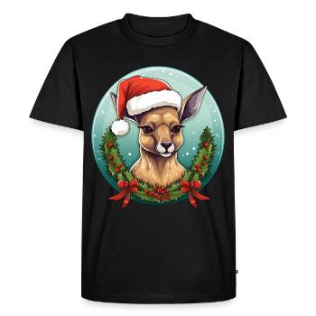 Noël kangourou - T-shirt Premium bio Homme - noir - Devant - Nico (187cm)
