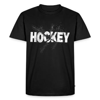 Hockey Font Field Hockey Player Sports Fan Splash - Men's Premium Organic T-Shirt - black - Front - Nico (187cm)