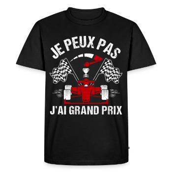Je peux pas j' ai grand prix humour course voiture - T-shirt Premium bio Homme - noir - Devant - Nico (187cm)