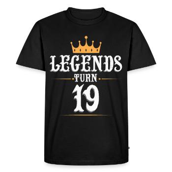 Les légendes ont 19 ans, 19 ans - T-shirt Premium bio Homme - noir - Devant - Nico (187cm)