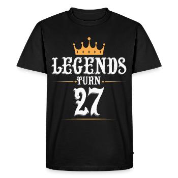 Les légendes ont 27 ans, 27 ans - T-shirt Premium bio Homme - noir - Devant - Nico (187cm)