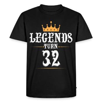 Les légendes ont 32 ans, 32 ans - T-shirt Premium bio Homme - noir - Devant - Nico (187cm)