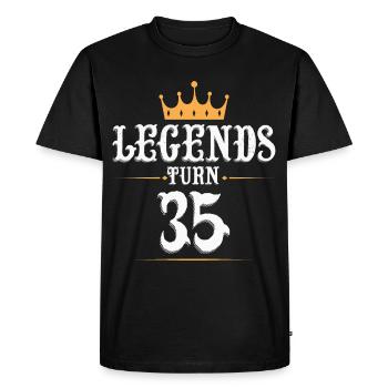 Legends turn 35 years old, 35 birthday - Men's Premium Organic T-Shirt - black - Front - Nico (187cm)