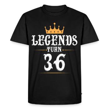 Legends turn 36, 36 birthday - Men's Premium Organic T-Shirt - black - Front - Nico (187cm)