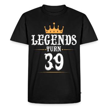Les légendes ont 39 ans, 39 ans - T-shirt Premium bio Homme - noir - Devant - Nico (187cm)