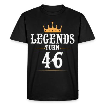 Legends turn 46, 46 birthday - Men's Premium Organic T-Shirt - black - Front - Nico (187cm)