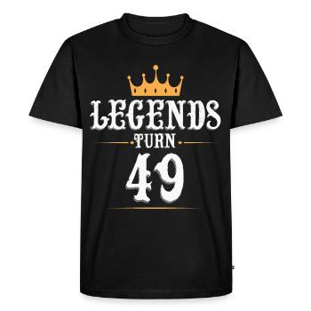 Les légendes ont 49 ans, 49 ans - T-shirt Premium bio Homme - noir - Devant - Nico (187cm)