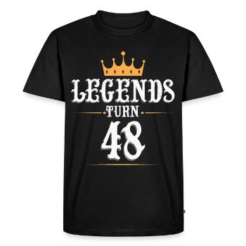 Les légendes ont 48 ans, 48 ans - T-shirt Premium bio Homme - noir - Devant - Nico (187cm)