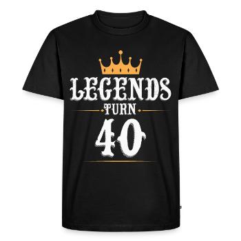 Les légendes ont 40 ans, 40 ans - T-shirt Premium bio Homme - noir - Devant - Nico (187cm)