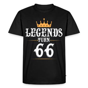 Legends turn 66, 66 birthday - Men's Premium Organic T-Shirt - black - Front - Nico (187cm)