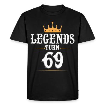 Les légendes ont 69 ans, 69 ans - T-shirt Premium bio Homme - noir - Devant - Nico (187cm)