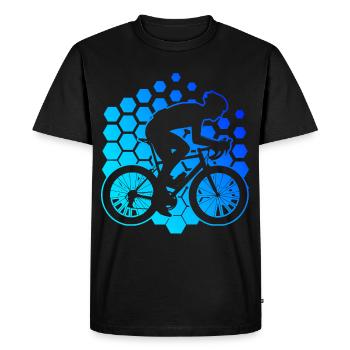 Vélo de route Vélo de route Cyclisme de route Cycliste de route - T-shirt Premium bio Homme - noir - Devant - Nico (187cm)