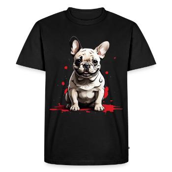 CHIEN BOULEDOGUE FRANÇAIS - T-shirt Premium bio Homme - noir - Devant - Nico (187cm)
