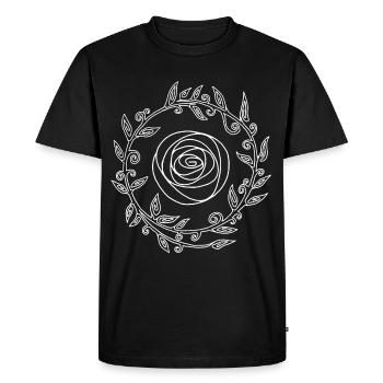 Fleur couronnée blanche - T-shirt Premium bio Homme - noir - Devant - Nico (187cm)