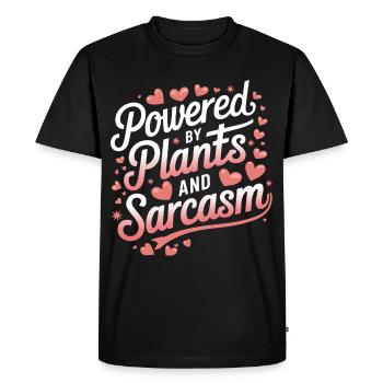 Végétarien Végétalien Végétarien Végétarien - T-shirt Premium bio Homme - noir - Devant - Nico (187cm)