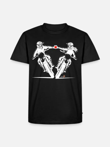 Liebe auf zwei Rädern - Männer Premium Bio T-Shirt - Schwarz