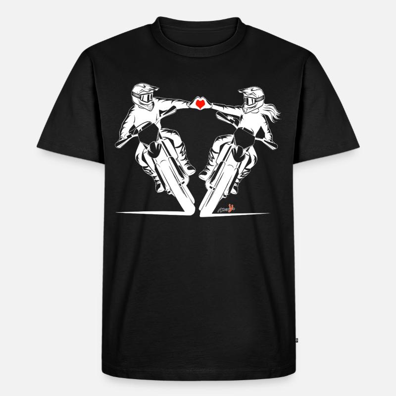 Liebe auf zwei Rädern - Männer Premium Bio T-Shirt - Schwarz