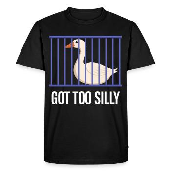 Funny goose in a cage - Men's Premium Organic T-Shirt - black - Front - Nico (187cm)