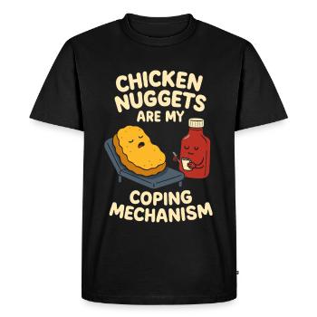 Crispy Nugget Queen Fast Food Obsession Vibes - Men's Premium Organic T-Shirt - black - Front - Nico (187cm)