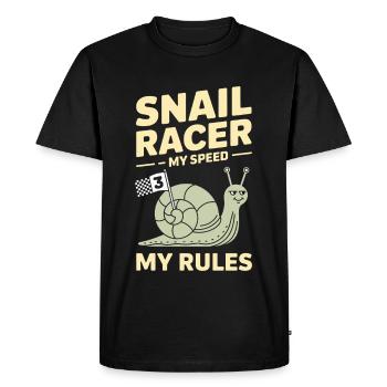 Snail Racing -enthusiast Slow And Steady Racer - Men's Premium Organic T-Shirt - black - Front - Nico (187cm)
