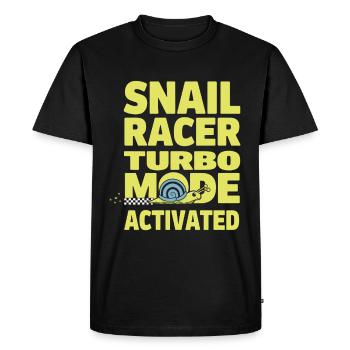 Snail Racing -enthusiast Slow And Steady Racer - Men's Premium Organic T-Shirt - black - Front - Nico (187cm)