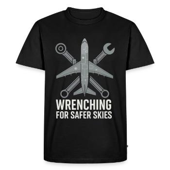 Aviation Mechanic Faa Humor Aircraft Technician - Men's Premium Organic T-Shirt - black - Front - Nico (187cm)