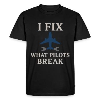 Aviation Mechanic Faa Humor Aircraft Technician - Men's Premium Organic T-Shirt - black - Front - Nico (187cm)