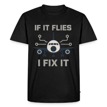 Aviation Mechanic Faa Humor Aircraft Technician - Men's Premium Organic T-Shirt - black - Front - Nico (187cm)