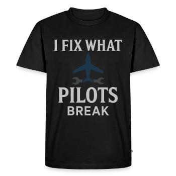 Aviation Mechanic Faa Humor Aircraft Technician - Men's Premium Organic T-Shirt - black - Front - Nico (187cm)