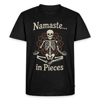 Squelette Yoga Méditation Squelette Goth Yoga Humour - T-shirt Premium bio Homme - noir - Devant - Nico (187cm)