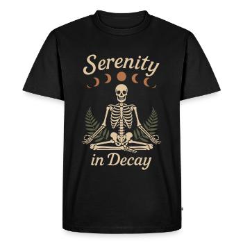 Squelette Yoga Méditation Squelette Goth Yoga Humour - T-shirt Premium bio Homme - noir - Devant - Nico (187cm)