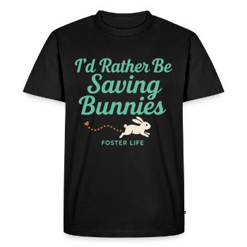 Lapin Maman Lapin Sauvetage Adopter, Acheter - T-shirt Premium bio Homme - noir - Devant - Nico (187cm)