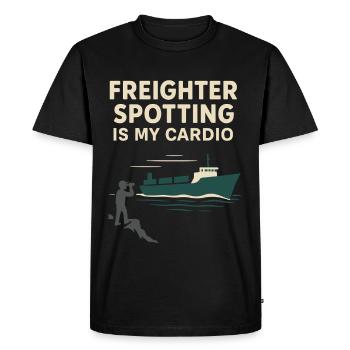 Dispositif de vision de navire Porte-conteneurs Cargo - T-shirt Premium bio Homme - noir - Devant - Nico (187cm)