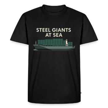 Dispositif de vision de navire Porte-conteneurs Cargo - T-shirt Premium bio Homme - noir - Devant - Nico (187cm)
