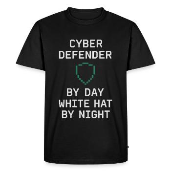 Cybersécurité Info Sec White Hat Hacker Éthique - T-shirt Premium bio Homme - noir - Devant - Nico (187cm)
