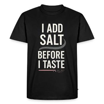 Salt Lover Sodium Dependent Nacl Meme - Men's Premium Organic T-Shirt - black - Front - Nico (187cm)