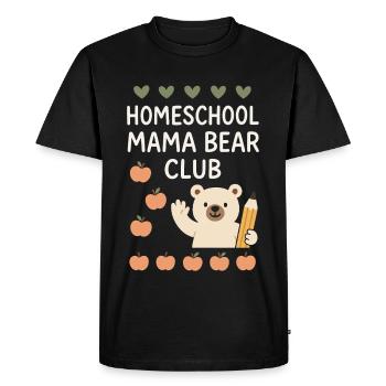 Maman scolarisée à la maison Maman Ours Cadeau d’école à la maison - T-shirt Premium bio Homme - noir - Devant - Nico (187cm)