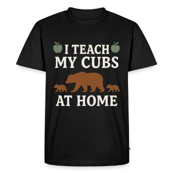 Maman scolarisée à la maison Maman Ours Cadeau d’école à la maison - T-shirt Premium bio Homme - noir - Devant - Nico (187cm)
