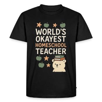 Maman scolarisée à la maison Maman Ours Cadeau d’école à la maison - T-shirt Premium bio Homme - noir - Devant - Nico (187cm)
