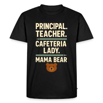 Maman scolarisée à la maison Maman Ours Cadeau d’école à la maison - T-shirt Premium bio Homme - noir - Devant - Nico (187cm)