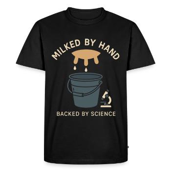 Boire du lait cru Lait cru de la ferme Fraîcheur - T-shirt Premium bio Homme - noir - Devant - Nico (187cm)