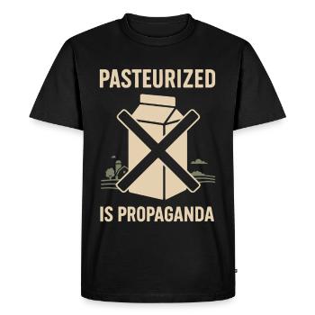 Boire du lait cru Lait cru de la ferme Fraîcheur - T-shirt Premium bio Homme - noir - Devant - Nico (187cm)
