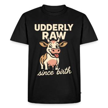 Boire du lait cru Lait cru de la ferme Fraîcheur - T-shirt Premium bio Homme - noir - Devant - Nico (187cm)