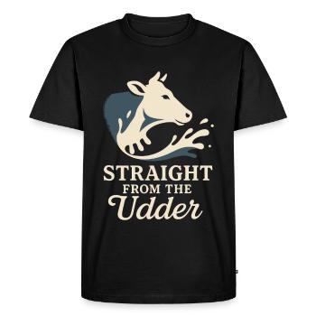 Boire du lait cru Lait cru de la ferme Fraîcheur - T-shirt Premium bio Homme - noir - Devant - Nico (187cm)
