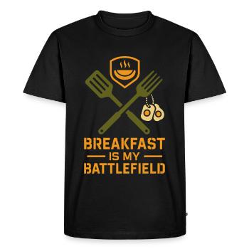 Omelette Folded Egg Funny Breakfast Cook - Men's Premium Organic T-Shirt - black - Front - Nico (187cm)