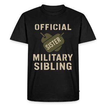 Fière armée sœur militaire frère sœur service famille - T-shirt Premium bio Homme - noir - Devant - Nico (187cm)