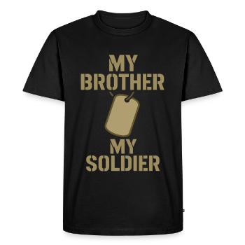 Fière armée sœur militaire frère sœur service famille - T-shirt Premium bio Homme - noir - Devant - Nico (187cm)